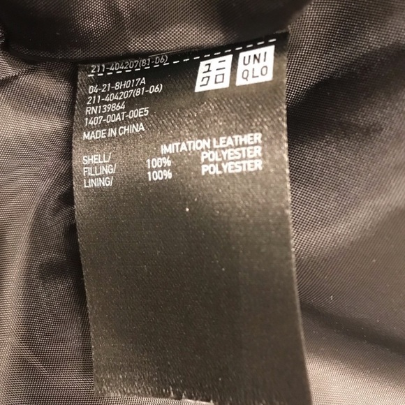 Uniqlo Black Faux Leather Zip Motorcycle Jacket S - Picture 7 of 7